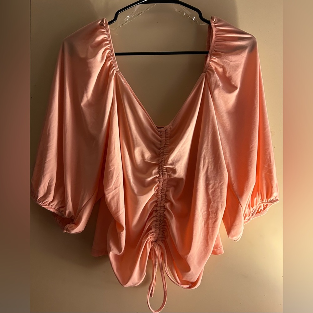 Plus size ruched bust crop top